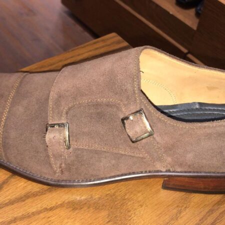 Double Monk Strap Suede Brown
