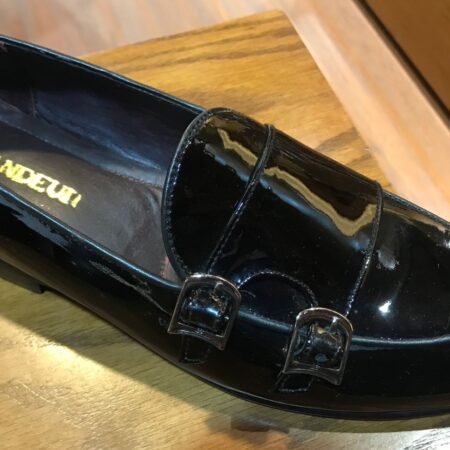 Double Buckle Patent Finish Black