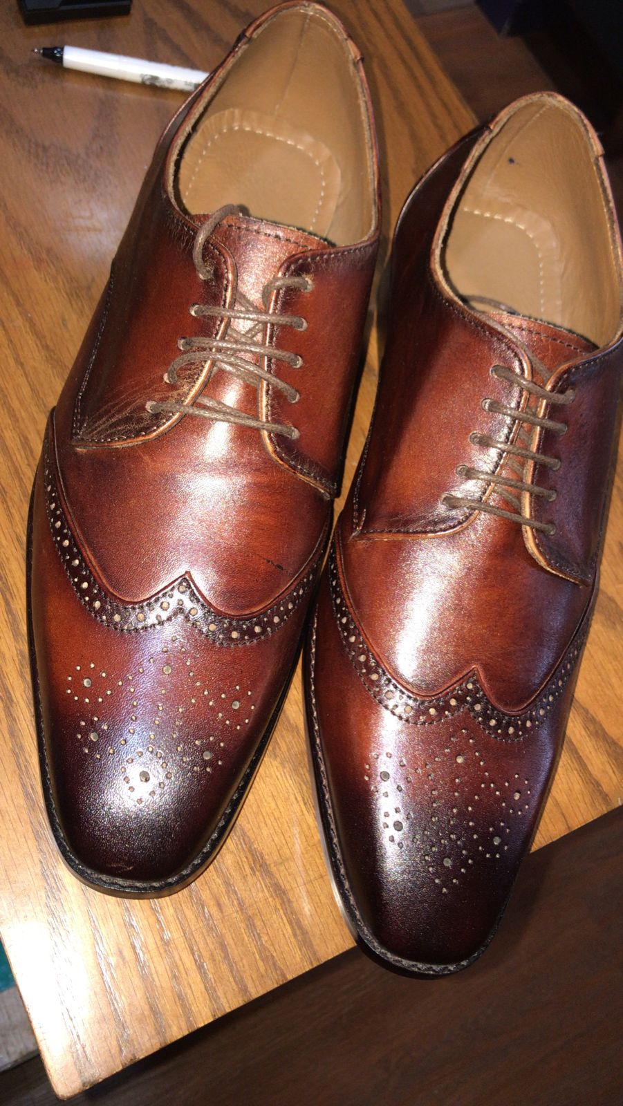 Derby Brouge wing Tip Brown