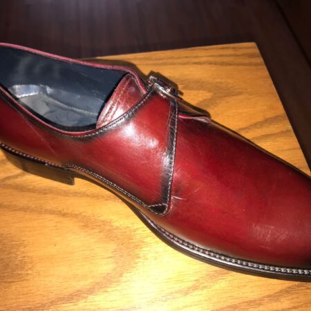 Single Monk Strap Burgubdy Round Toe