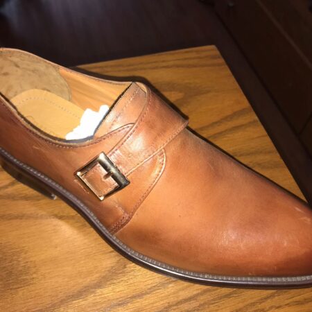 Single Monk Strap Round Toe Light Brown
