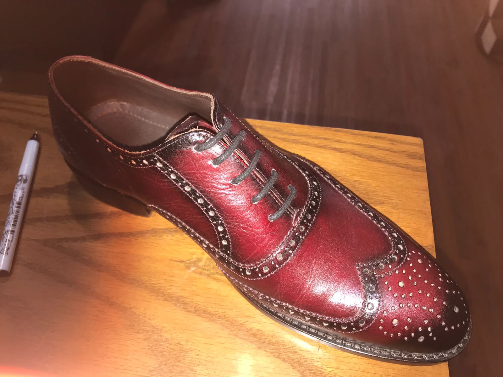 Oxford Full Brouge Wing Tip Burgundy